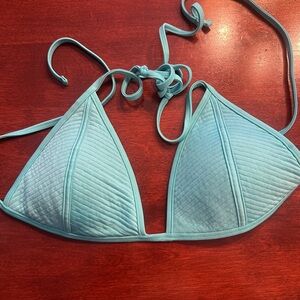Paolita Aqua Blue Quilted String Bikini Top